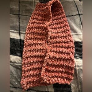 Chunky Pink Handmade Knit Scarf